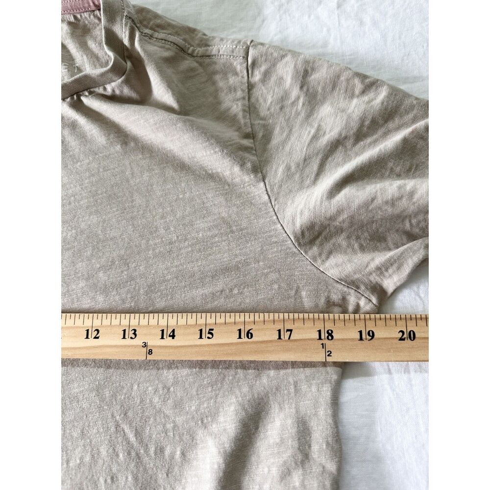Free Planet Organic Cotton Slub Tee Beige Crew Neck Short Sleeve Size S Casual - Picture 5 of 7